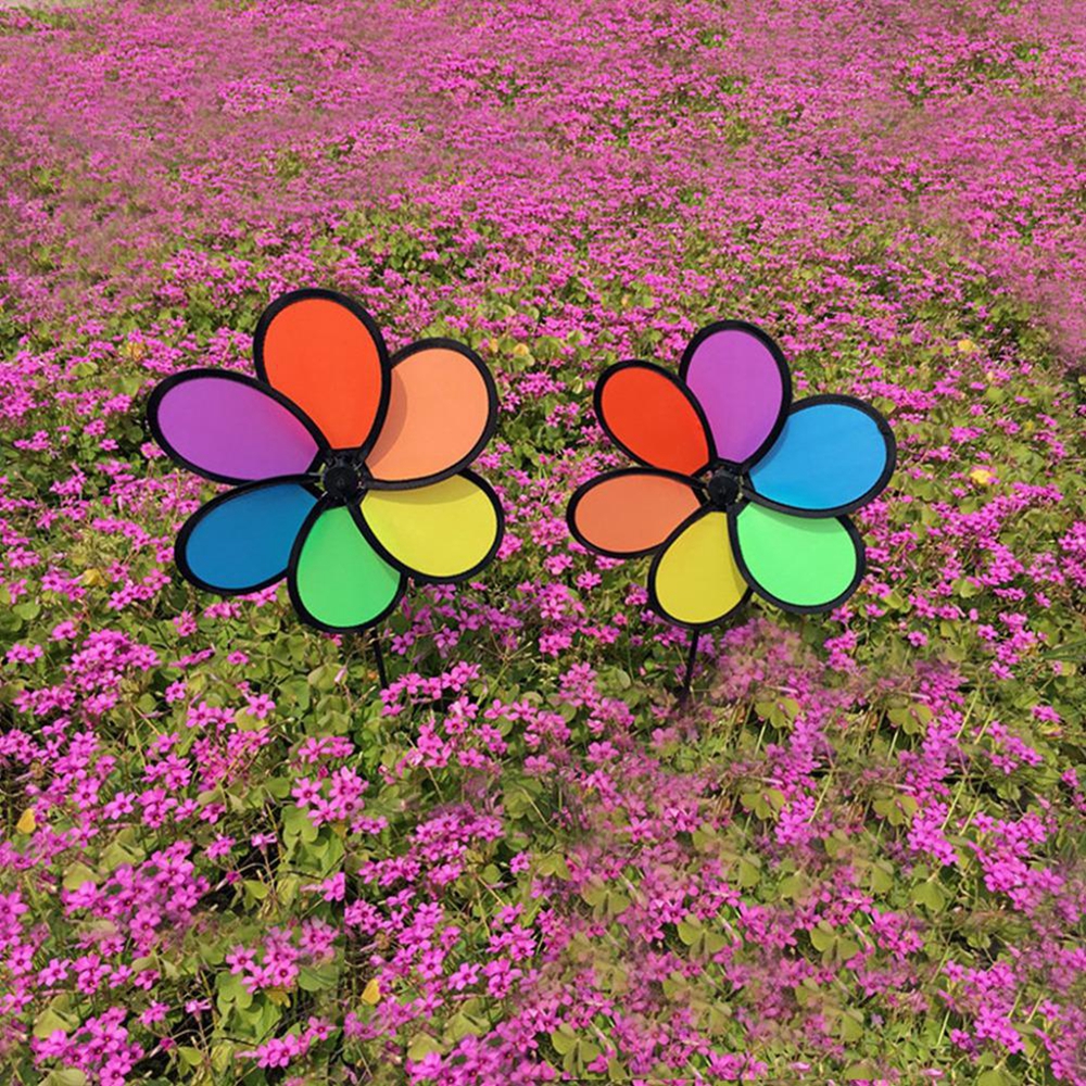 정원 풍차 꽃 스피너 다채로운 바람 스피너 잔디 바람개비 풍차 파티 바람개비 바람 스피너 마당